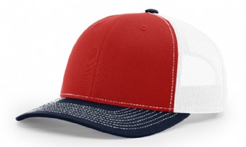 Richardson Snapback Trucker Cap - Red/Navy/White